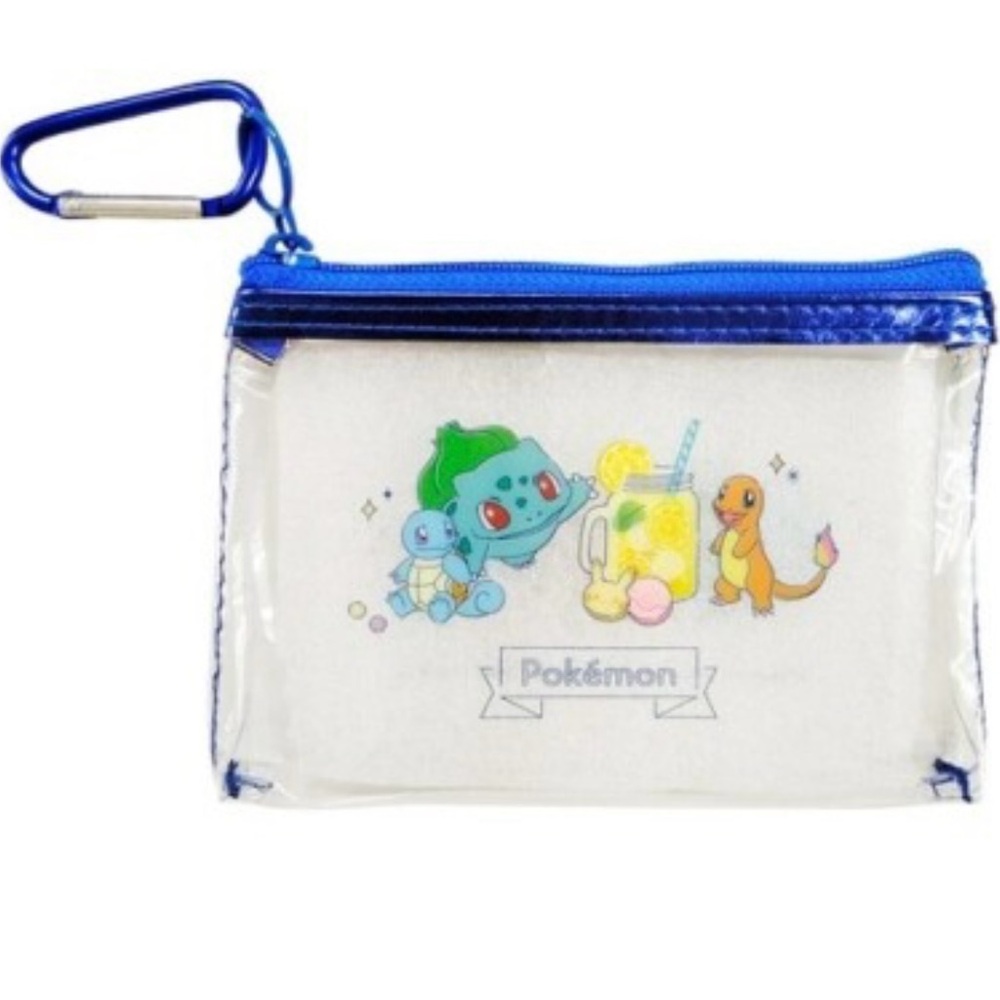 BNWT Pokemon Center Original Mini Pouch with Carabiner - Charmander, Squirtle